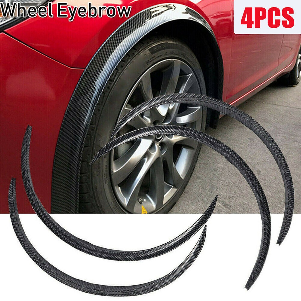 Tapes 4x 28.7" Carbon Fiber Car Wheel Eyebrow Arch Lips Flare Fender Protector 
