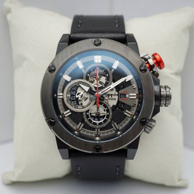 Jam Tangan Pria Alexandre Christie AC 6491 Full Black.Original