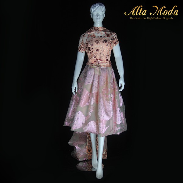

Alta Moda Kain Tile Bordir 3D Pearl Bunga - Coklat Peach (1M)