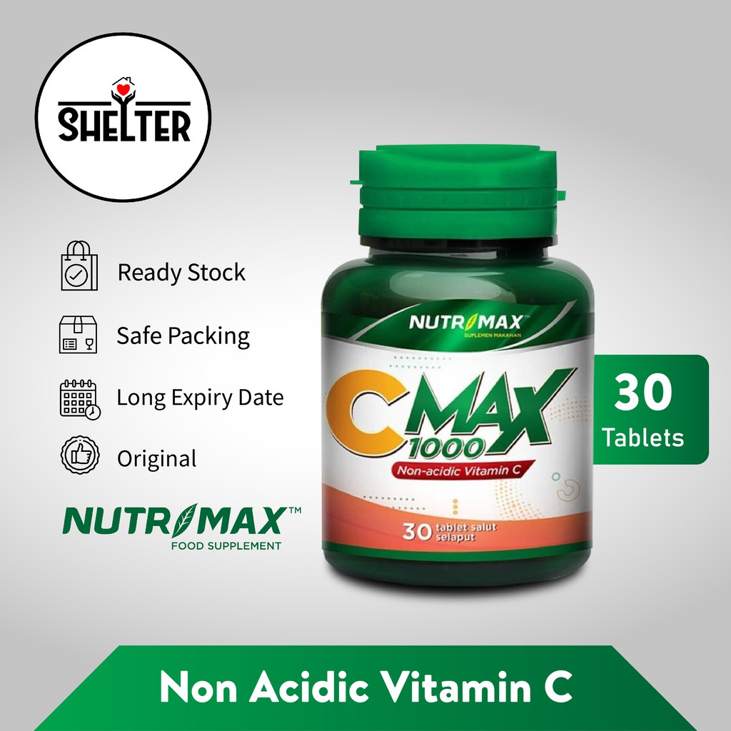 Nutrimax C MAX 1000 mg ORIGINAL 30 Tablet - Non Acidic Vitamin C & Kalsium / CMAX Daya Tahan Tubuh
