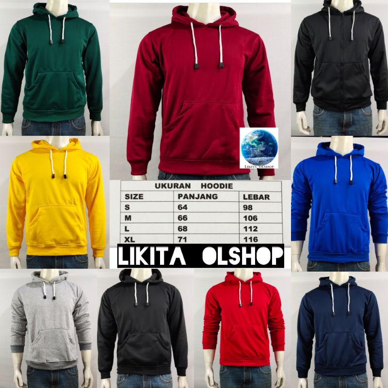 SWEATER HOODIE POLOS BAHAN FLEECE PRIA/WANITA/UNISEX