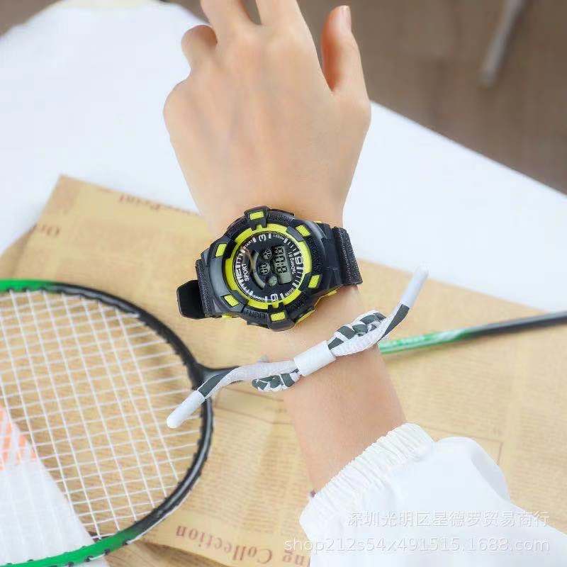 Rowling (Jam-40) Jam Tangan Cowok Hitam Strap Rubber Tali Karet Pria Digital Wanita Dimater Besar unisex Import