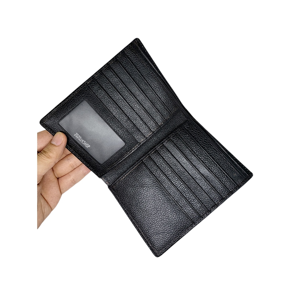 DOMPET KARTU BESAR / BOOK CARD HOLDER KULIT ASLI PRIA WANITA HITAM TLB