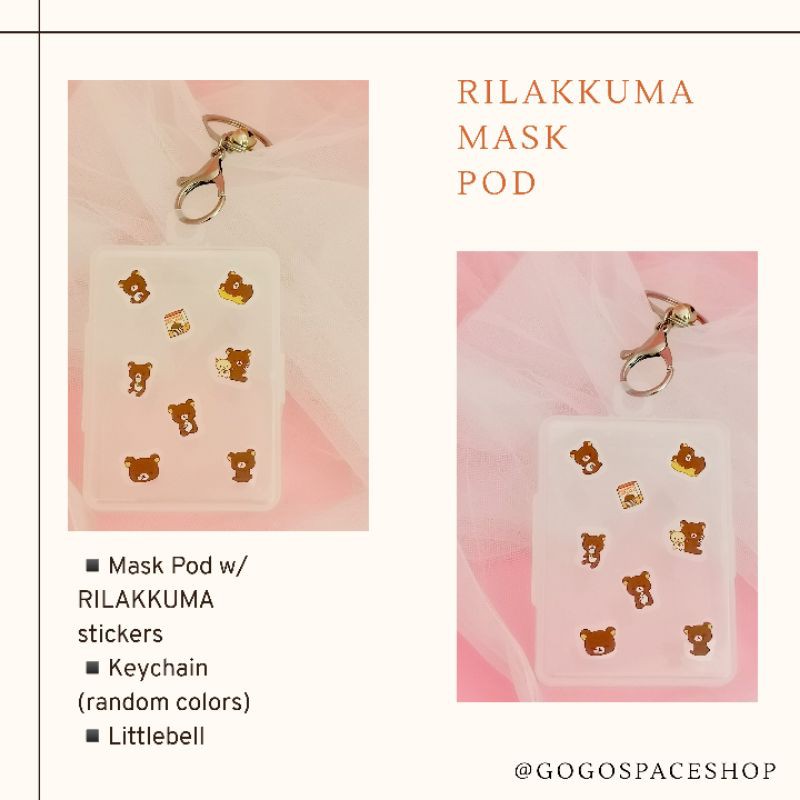 MASK POD / MASK BOX / BOX MASKER PREMIUM RILAKKUMA SUMIKKO GURASHI LITTLE CIRCUS AND CUTIE KITTENS
