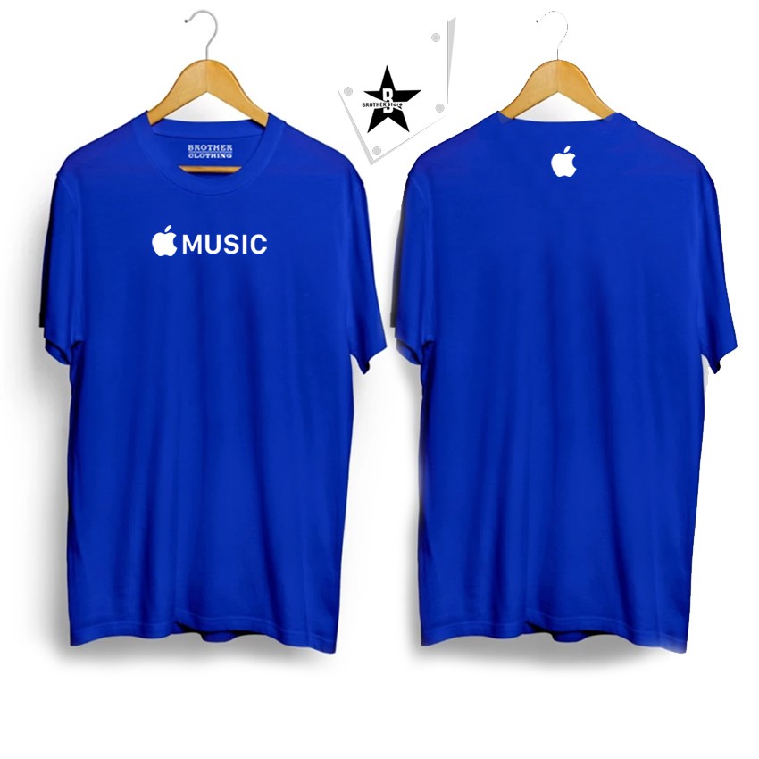 Kaos Distro Apple Music Front Back White Premium