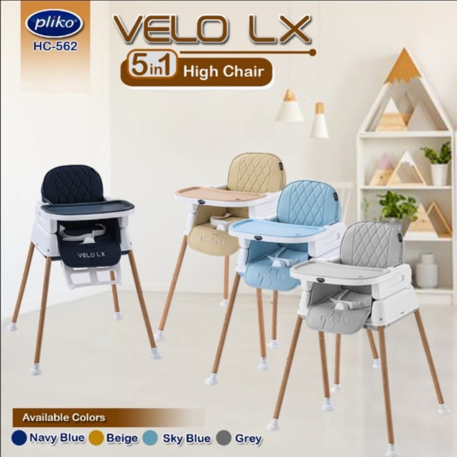 High Chair Pliko Velo Lx HC562 5in1 Kursi Makan Bayi Multifungsi