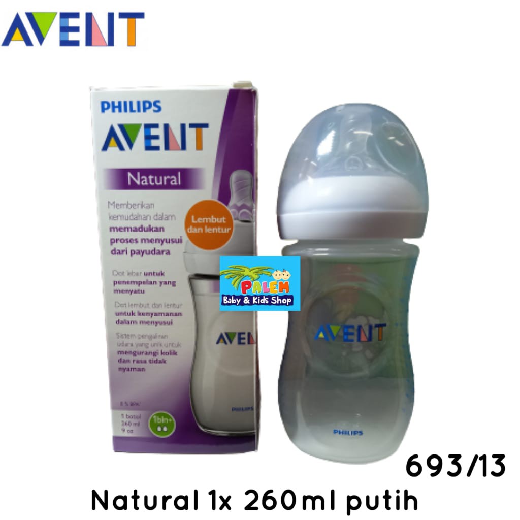 PHILIPS AVENT Natural 1x 260ml putih 1m+ 693/13