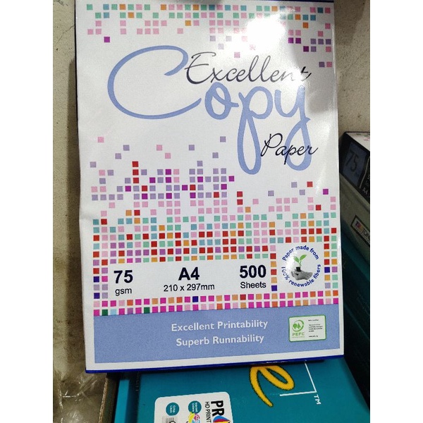 Kertas A4 75gr Excellent Copy Paper(1 rim) instant/sameday