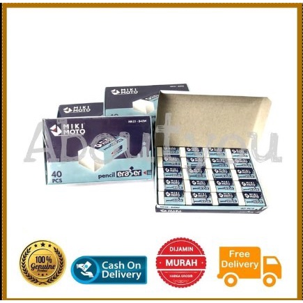 

Jual GROSIR 1 BOX isi 40 pcs Penghapus pensil / eraser KECIL warna warni - Putih Diskon