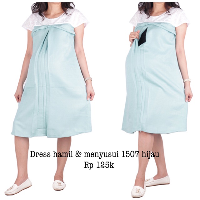 Pakaian hamil dress 1507 hijau