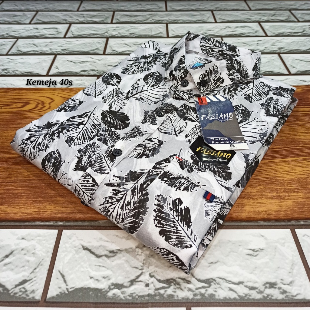 Kemeja Pria Motif Pria Cowok Lengan Pendek Bunga Formal Casual Murah Slimfit All Size M L XL Bagus