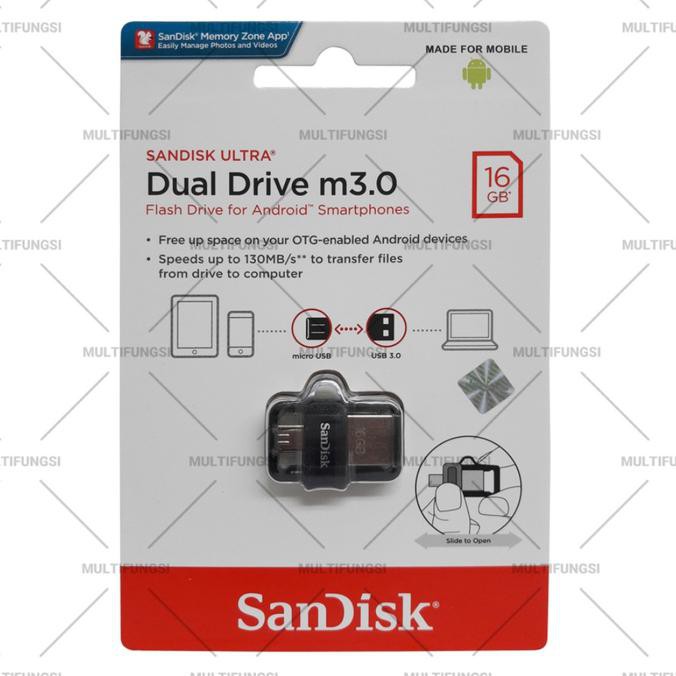 BISA COD ORIGINAL SANDISK FLASHDISK 16GB OTG DUAL DRIVE m3.0 / 16 GB USB 3.0 DISKON Kode