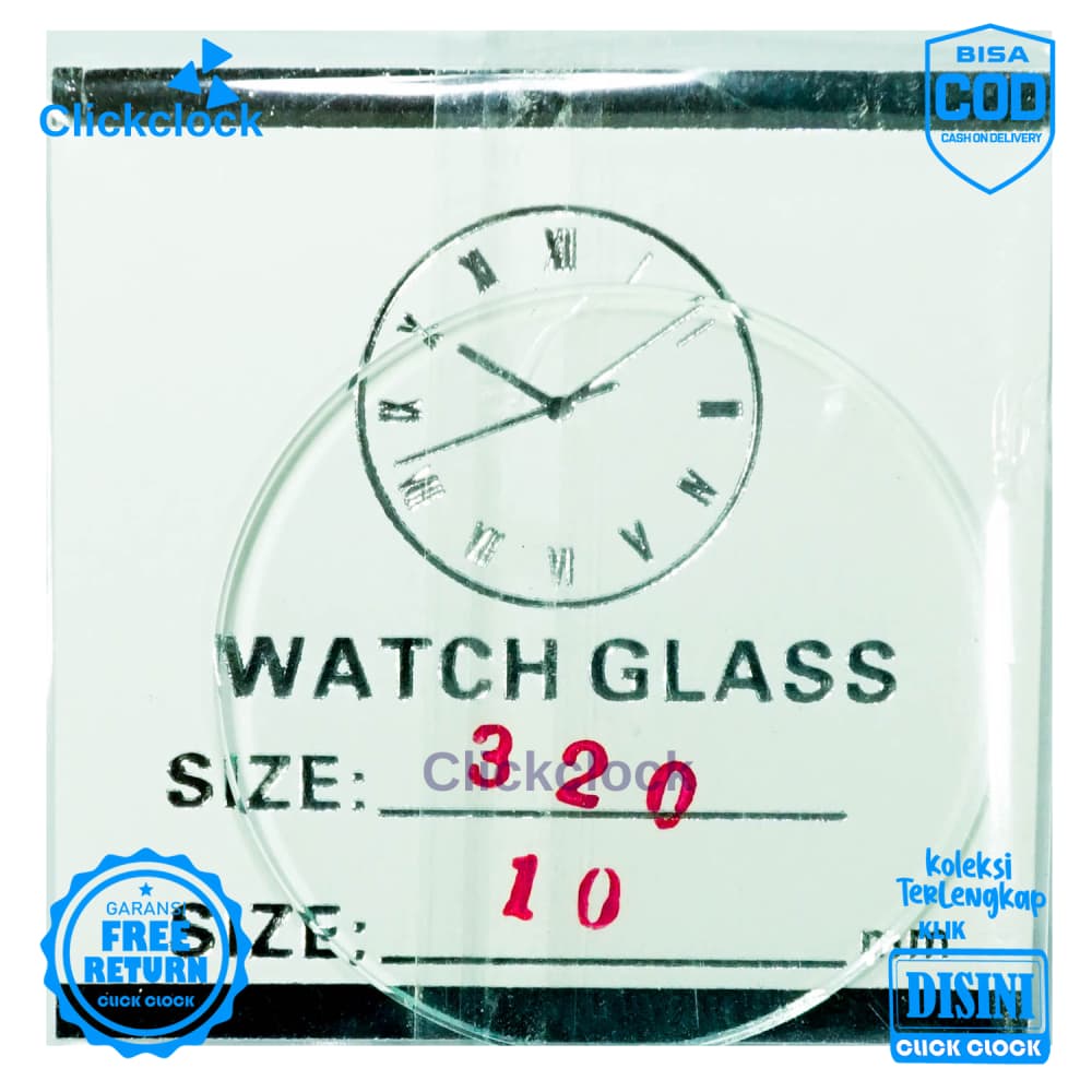 Kaca Jam Kaca Bahan Watch Glass PNC-320 Bagus 3,2 cm