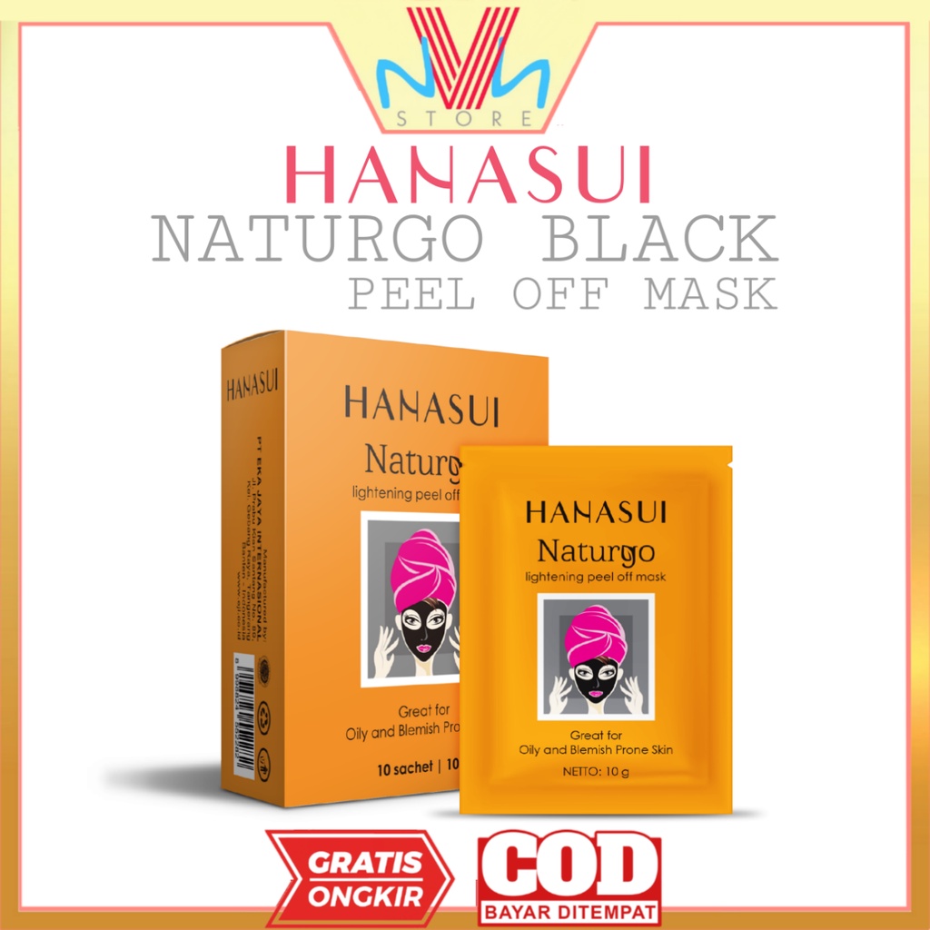 HANASUI NATURGO BLACK PEEL OFF MASK - MASKER WAJAH HANASUI PEEL OFF - MASKER MUKA