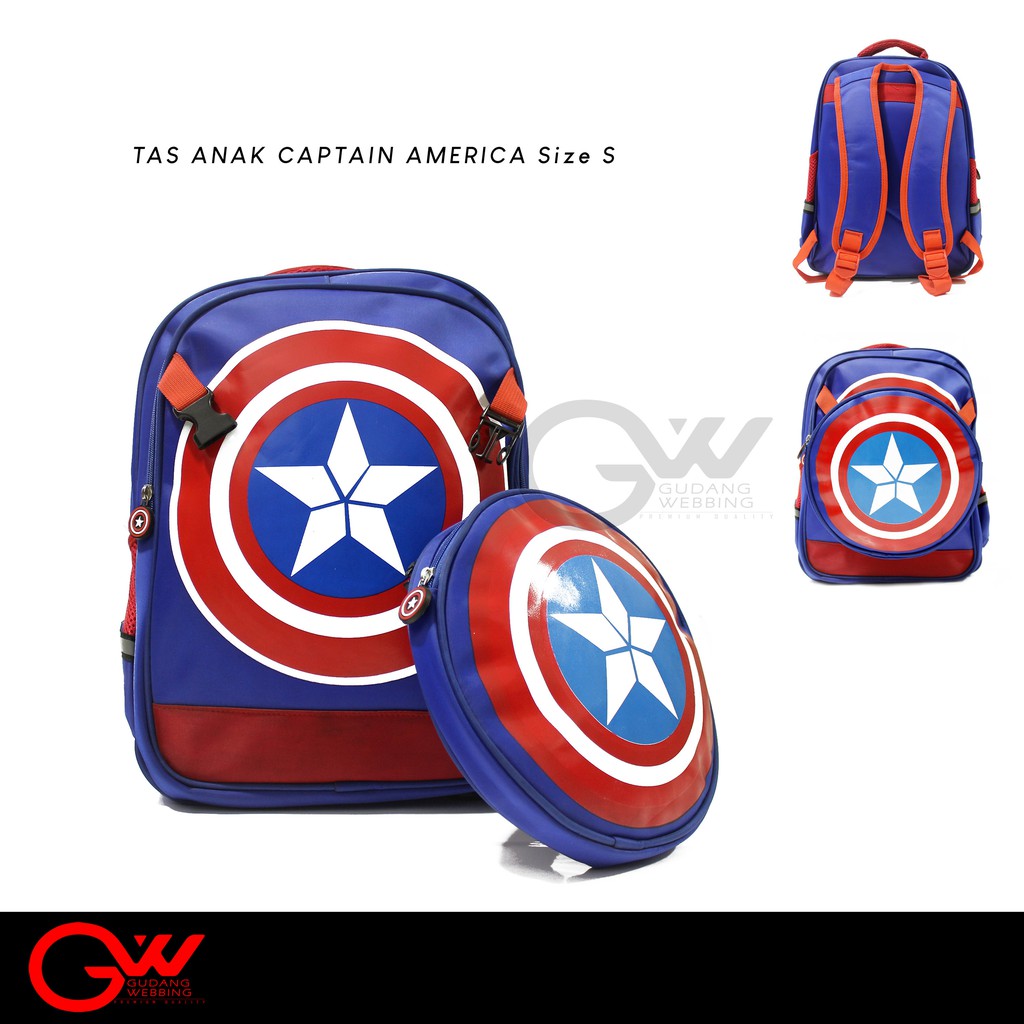 Tas Anak | Tas Sekolah Captain America 2in1