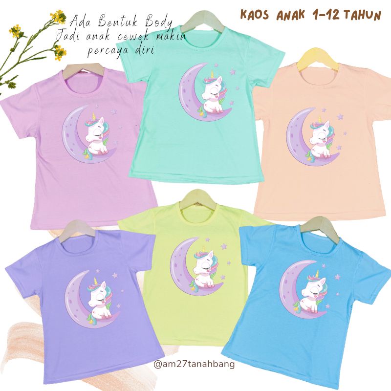 Baju Kaos Anak Cewek 3-12 tahun sampai Dewasa Jumbo SPARKLE MOON