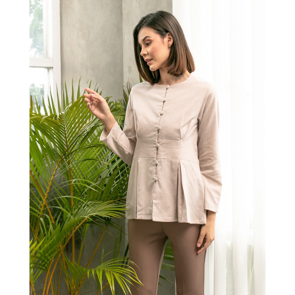 T-012 Baju Lebaran Atasan Lengan Panjang Wanita / Blouse Hangout Kantoran Nyaman / Baju Hijab