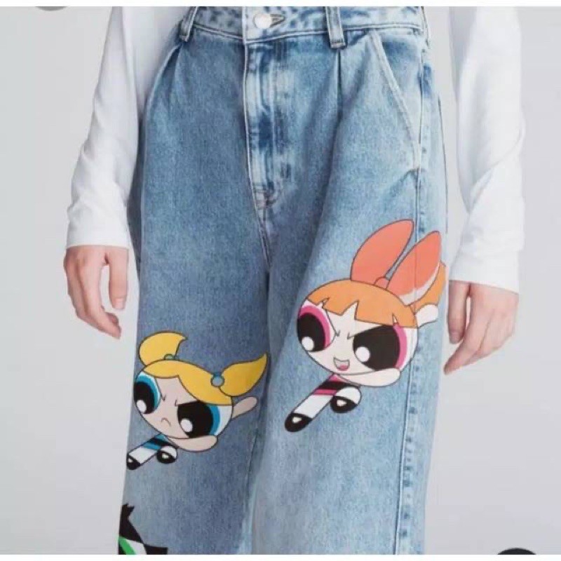 cartoon character painted jeans
