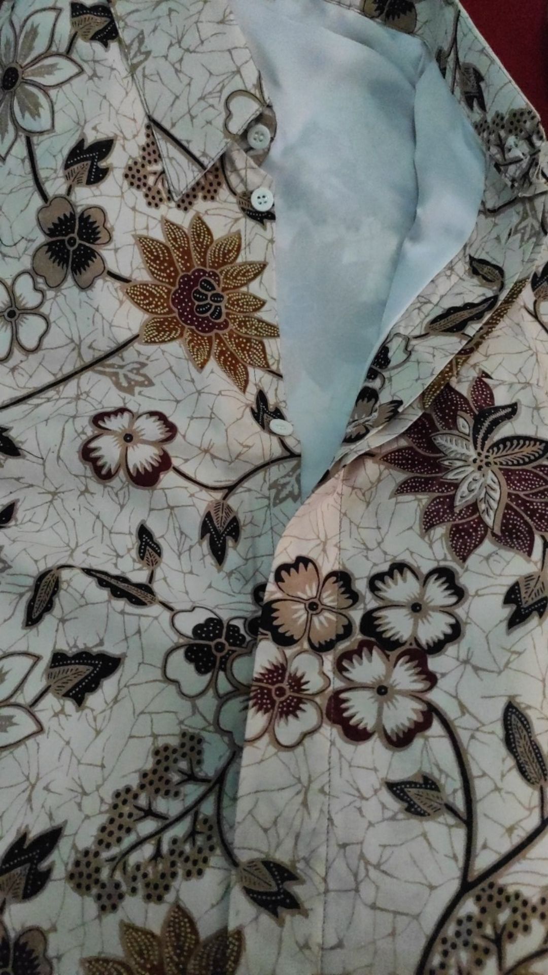 Kembang Rambat Pendek Kemeja Batik Pria Full Furing Bahan Katun Cabut Primisima