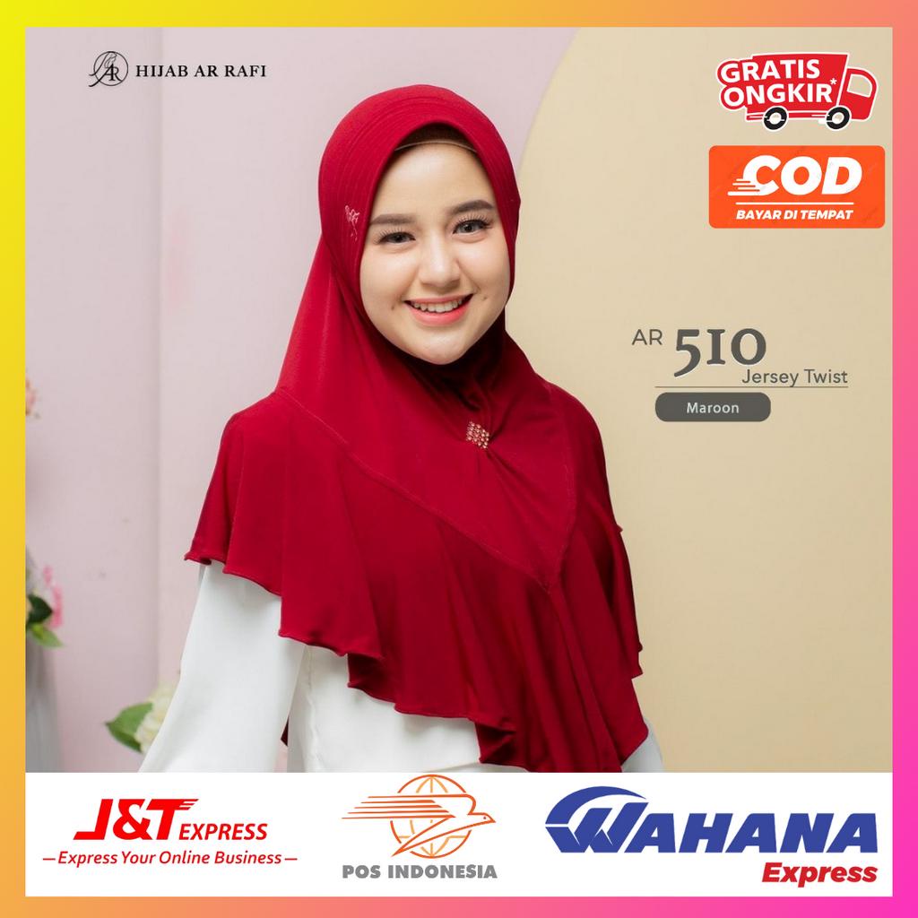 TERLARIS HIJAB BERGO DAILY BY AR RAFI AR 510 BAHAN JERSEY TWIST