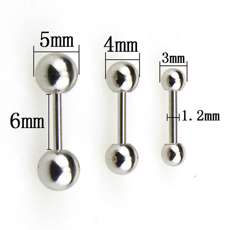 Anting Stud Tindik Tulang Rawan Bentuk Barbell Bahan Stainless Steel