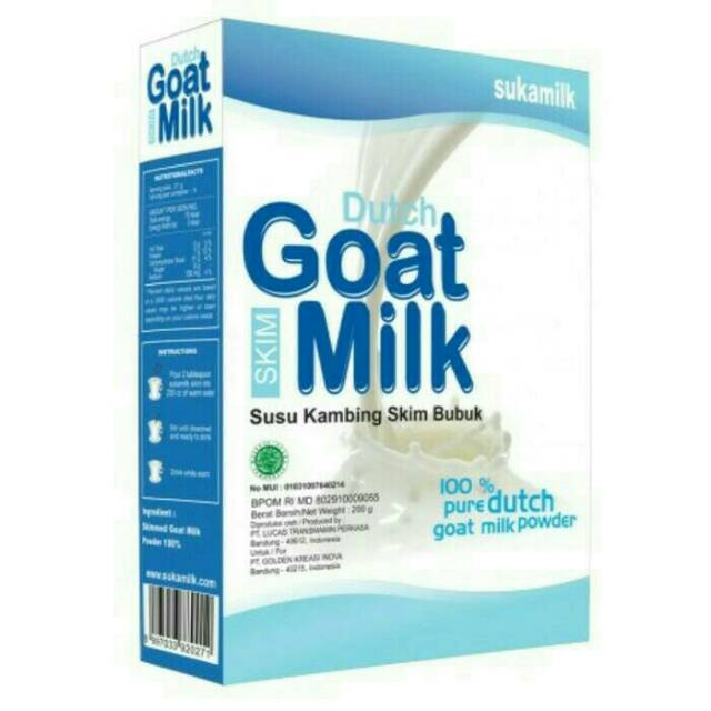 Sukamilk dutch goat milk skim 200gram