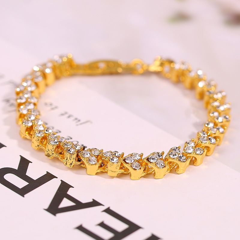 Gelang Diamond Wanita Bahan Full Stainless Steel/Harga 1pcs Bonus Kotak/Bisa Bayar Ditempat{COD}