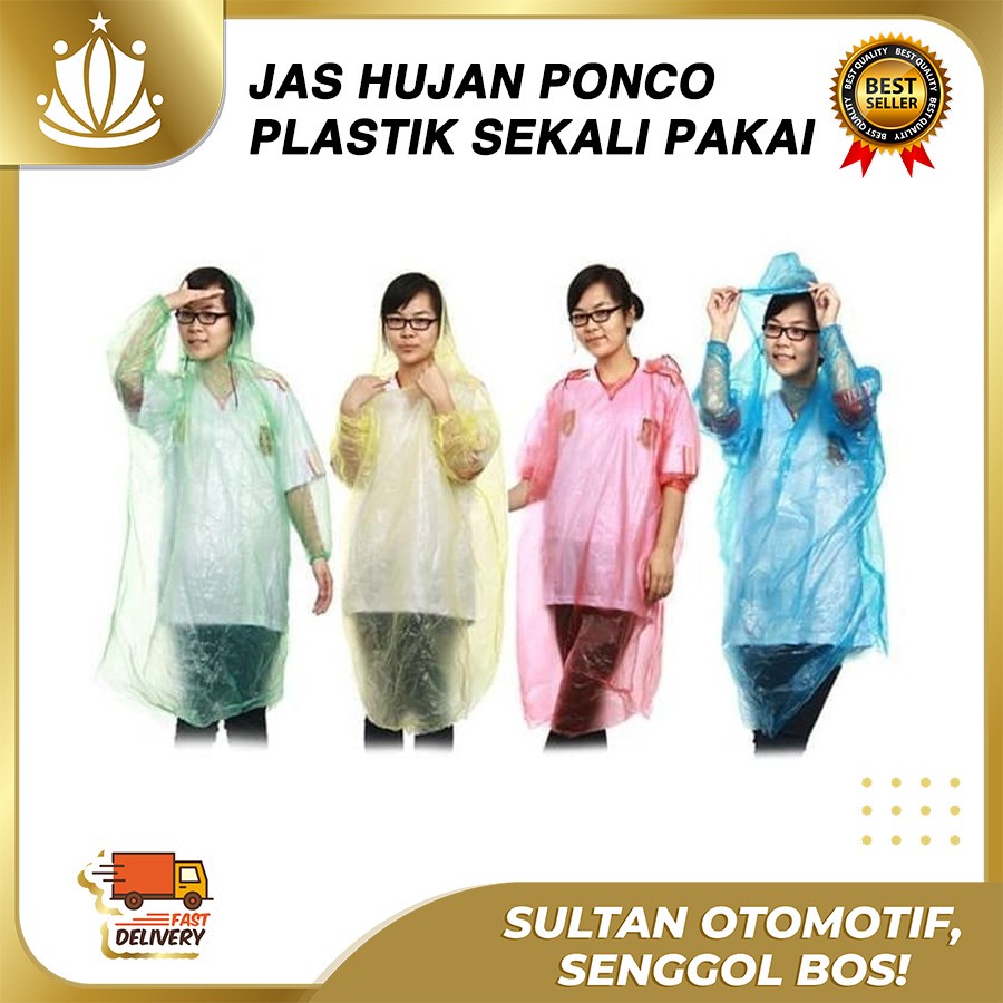 Jas Hujan SEKALI PAKAI PLASTIK TIPIS Universal Disposable Raincoat