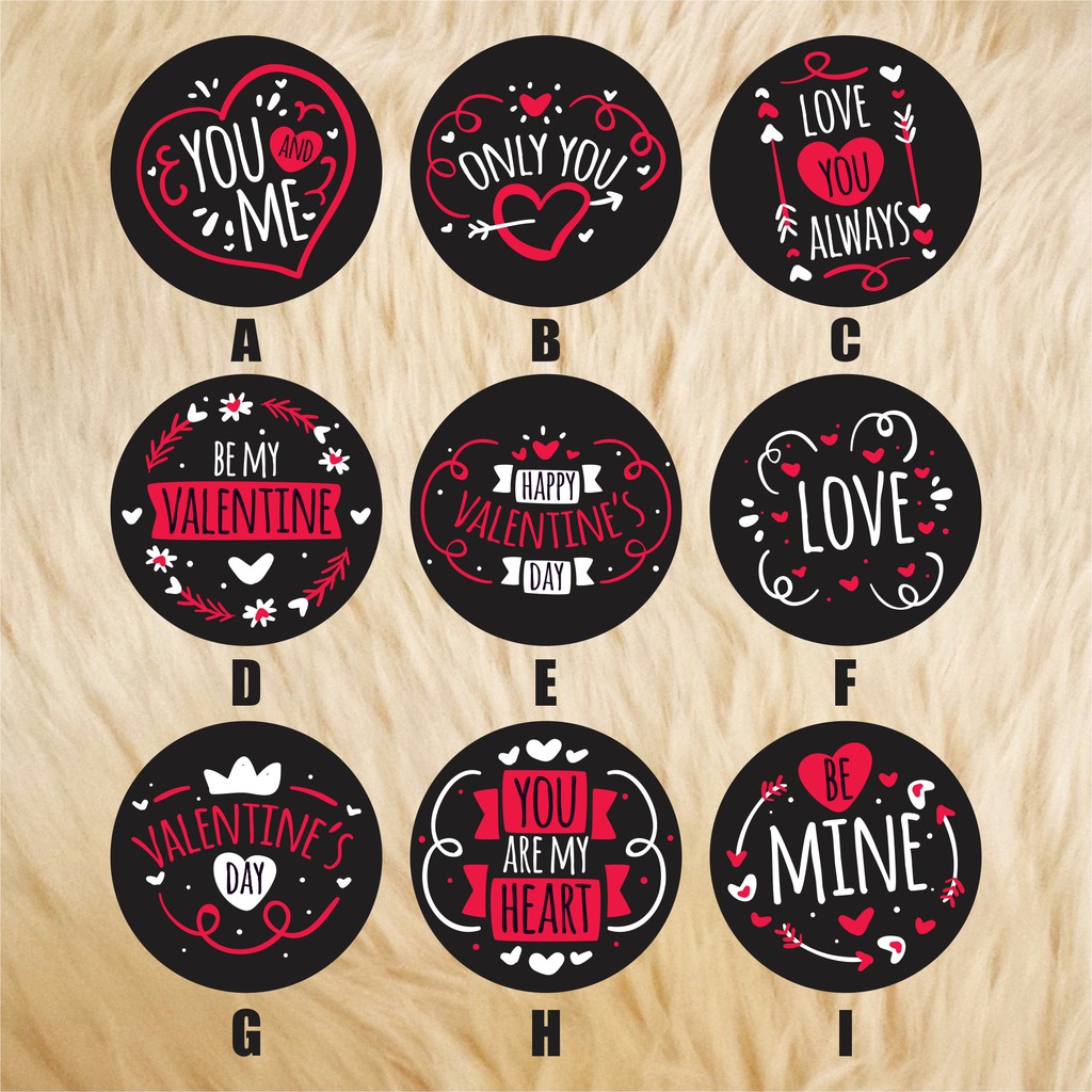 

Hang Tag/Kartu Ucapan/label hadiah Valentine Sweet Cute Bentuk Bulat