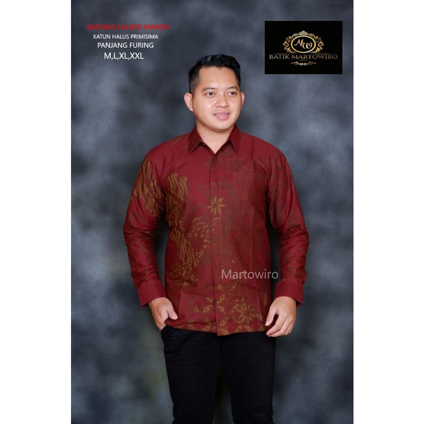 Kemeja batik lengan panjang pendek warna merah terbaru / hem batik pria keren warna merah / batik pendek merah terbaru / baju batik panjang terbaru ready M-XXL PEKSI SELING MARUN