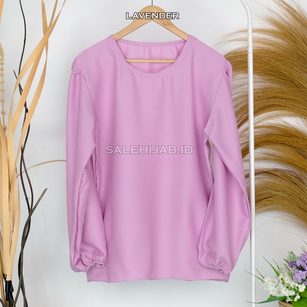 Baleri Blouse Balon / Luci Lucia Blouse Lengan Balon / Atasan Wanita Puffy Blouse Korean Style || BLUS CILA CILLA PUFFY LUNA-BALERI LAVENDER