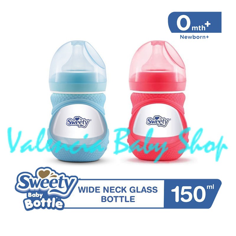 Sweety Baby Glass Bottle Blue / Pink 150 mL