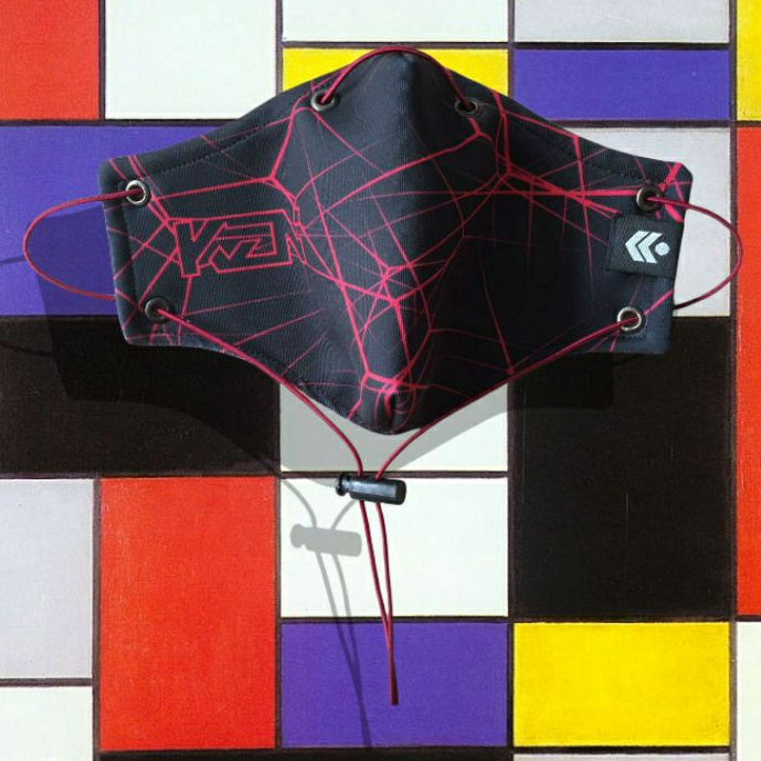 (BAYAR DITEMPAT) KZN MASK BLACK RED / COOL MASK / MASKER KAIN / MASKER DISTRO / MASKER KEREN