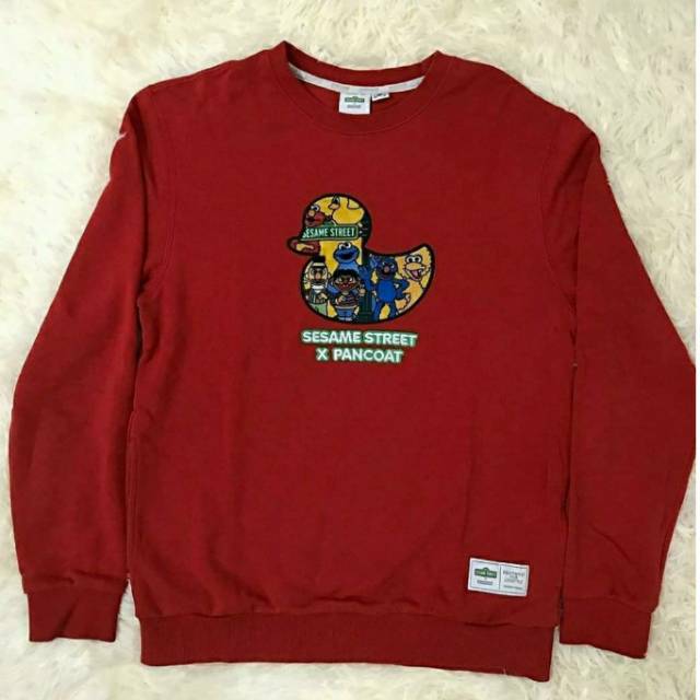 Jaket Crewneck Sweater Pancoat X Sesame Street Colab Original  Size XL Preloved Pl Bekas Second