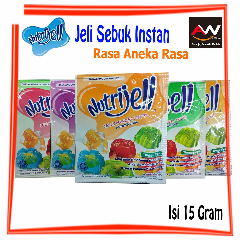 

Nutrijell 15 gram Jeli Serbuk Instan Rasa Jeruk, Jambu Biji, Anggur, Melon, Manggan Nutri Jell jel