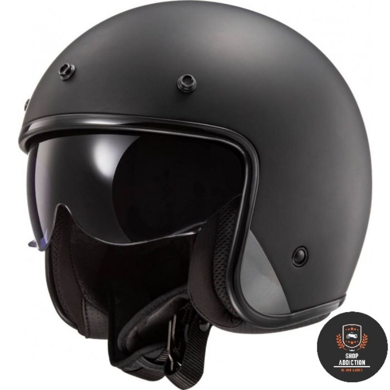 LS2 OF601 BOB SOLID MATT BLACK | HELM HALF FACE | MOTO SCOOTER | SNI | ORIGINAL LS2
