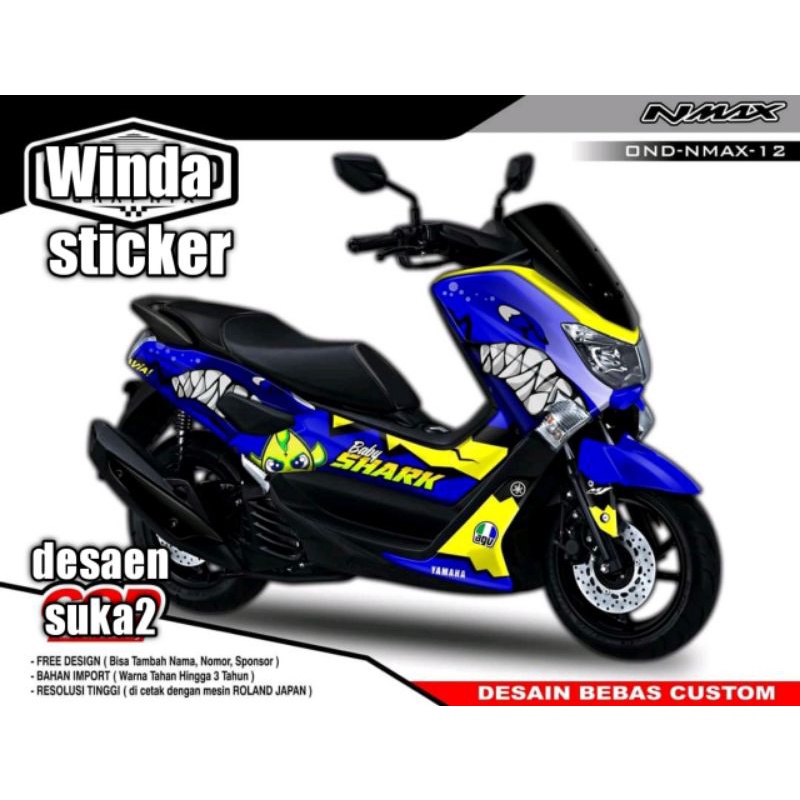 Decal nmax 2018 full body motif hiu