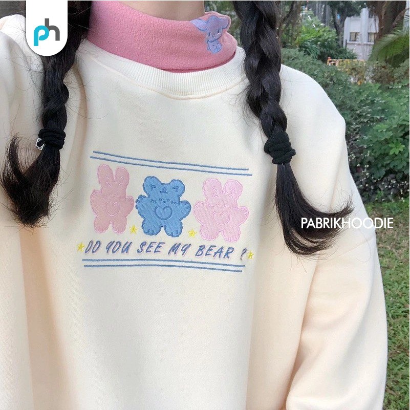 PABRIKHOODIE - JAKET BASIC SWEATER MY BEAR M -XXL {PRIA &amp; WANITA} (SABLON)