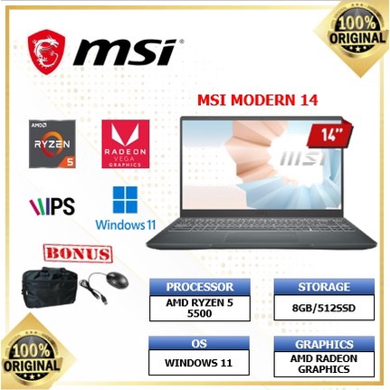 Laptop Msi Ryzen 5 Series 5500 Terbaru Dan Termurah