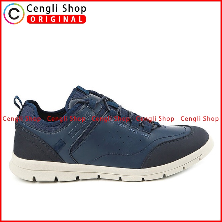 SEPATU SNEAKER PLAYBOY PRIA ORIGINAL CASUAL KULIT ASLI BIRU NAVY PL41