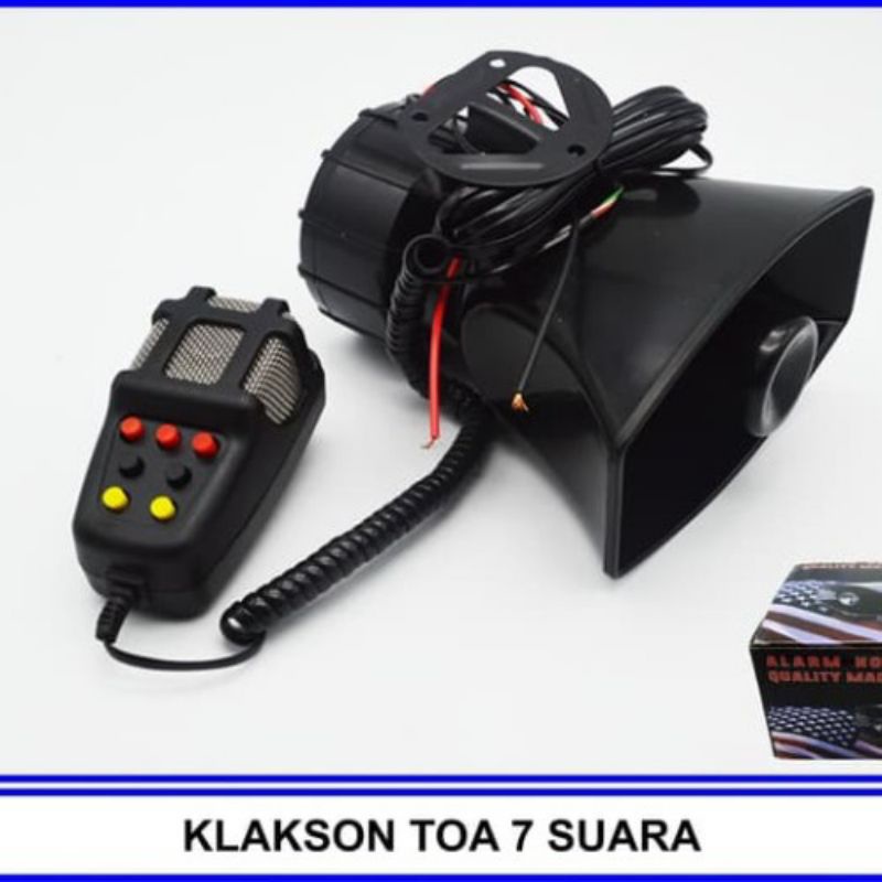 Klakson toa horn polisi 7 suara + microphone variasi motor touring mobil sirine