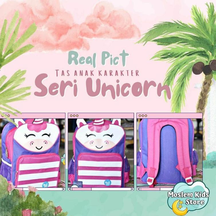 Moslem Kids Tas Sekolah Anak PAUD dan TK Seri Tas Karakter Anak Unik, Lucu Islami  Ter 4V3