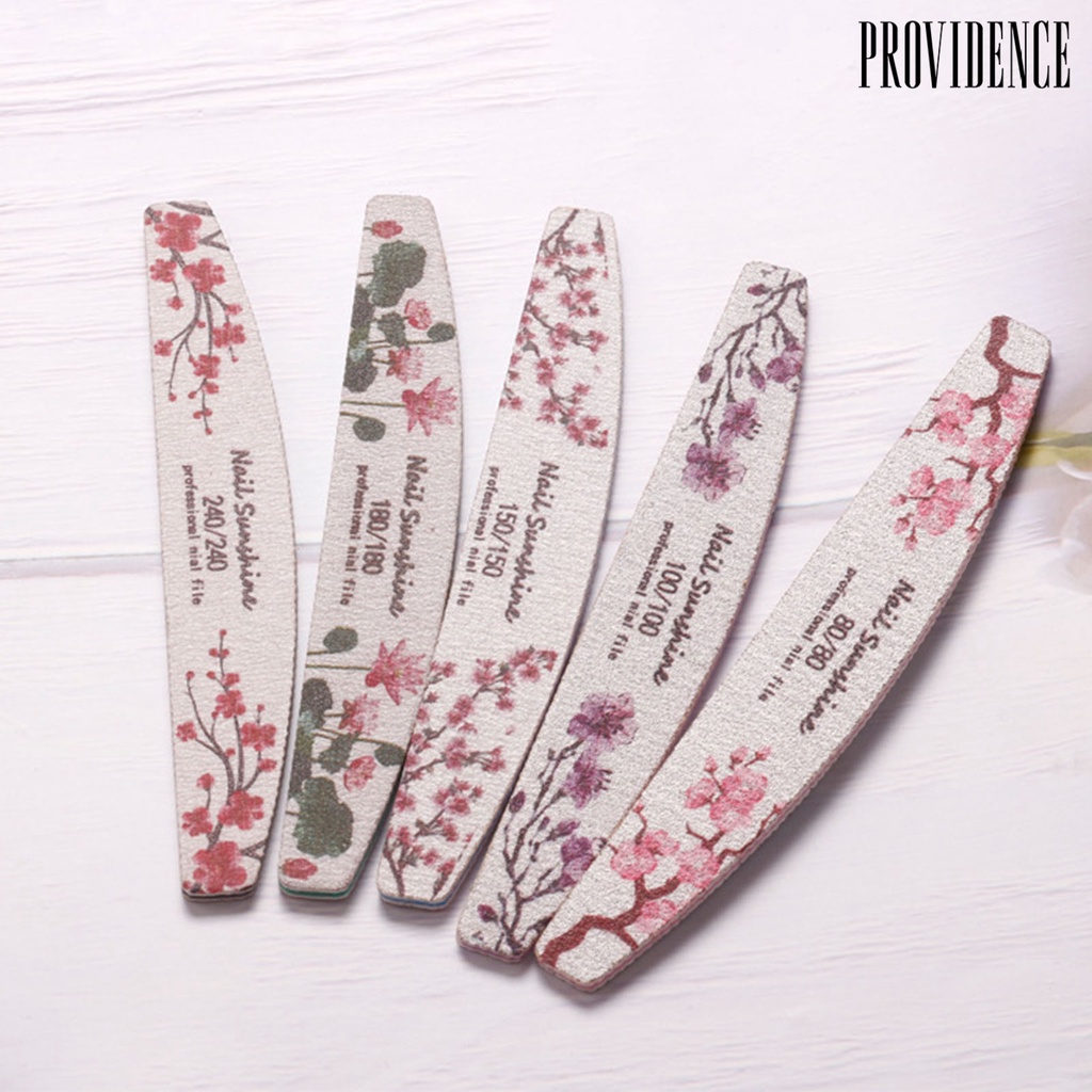 Providence 5pcs / Set Kikir Kuku Bentuk Bulan Sabit Untuk Manicure