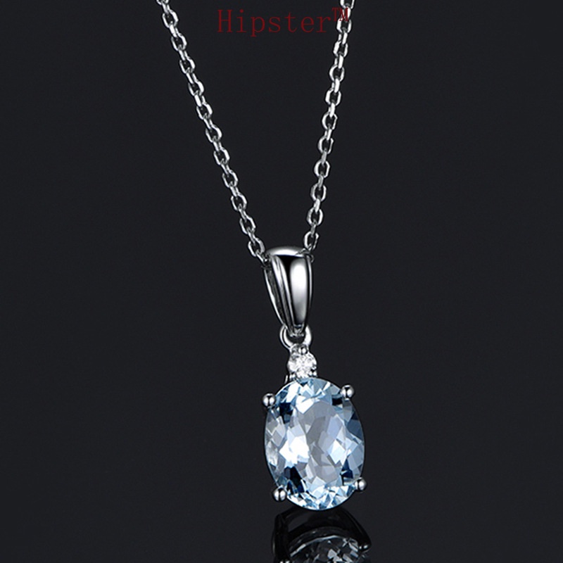 Hot Sale Light Luxury Natural Blue Crystal Pendant Fashion Short Necklace