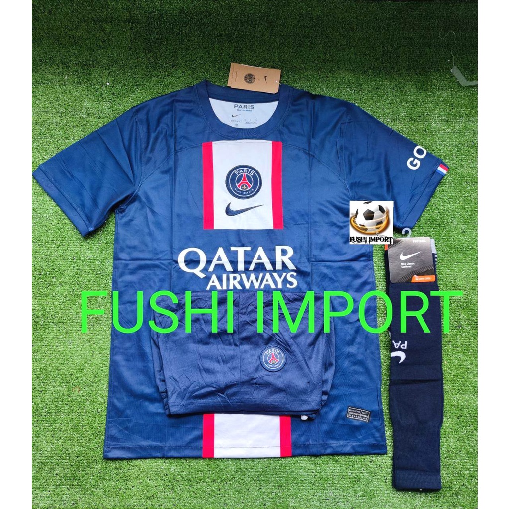 Setelan Jersey Baju Bola PSG Home 2022 2023 ( Fullset Satu Set ) Grade Ori