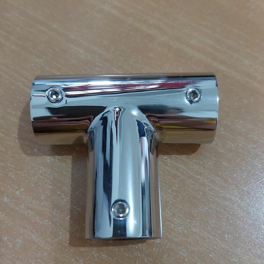 Tube Connector Konektor  Sambungan Pipa Stainless 19mm Pegangan Pipa ke Pipa Shower T 103