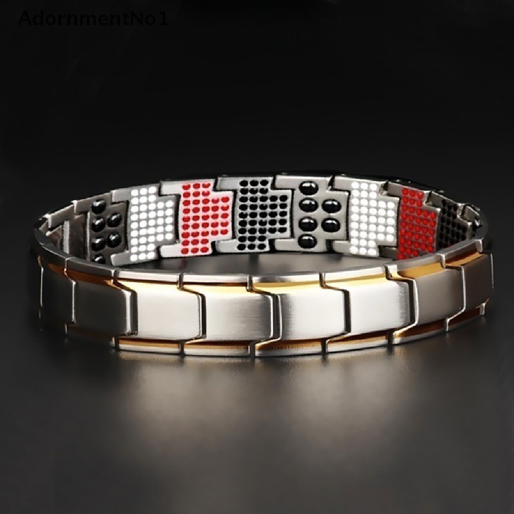 (AdornmentNo1) Gelang Tangan Magnetik Bahan Titanium Steel Untuk Terapi / Menurunkan Berat Badan