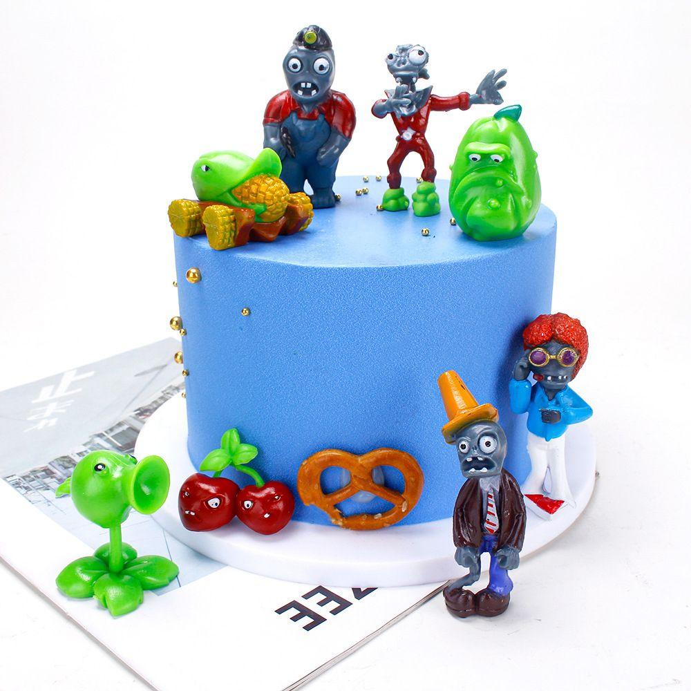 [Elegan] Plants vs Zombies Untuk Anak Mainan Angka PVC Winter Model Toy Cactus Launch Plants