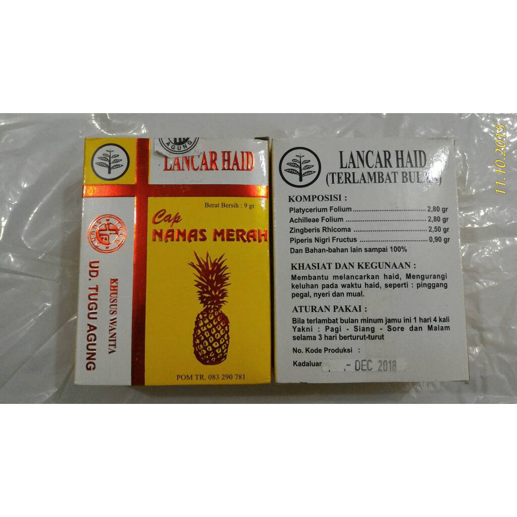 Jamu Herbal Lancar Haid Cap Nanas Merah Pekanbaru Harga Per Sachet Indonesia