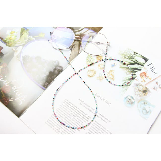 KOREAN STRAP MUTIARA RAINBOW Tali Strap Kacamata Motif Rainbow Rantai Masker Kalung Masker Wanita Gantungan Kaca Mata Mutiara Korea Style